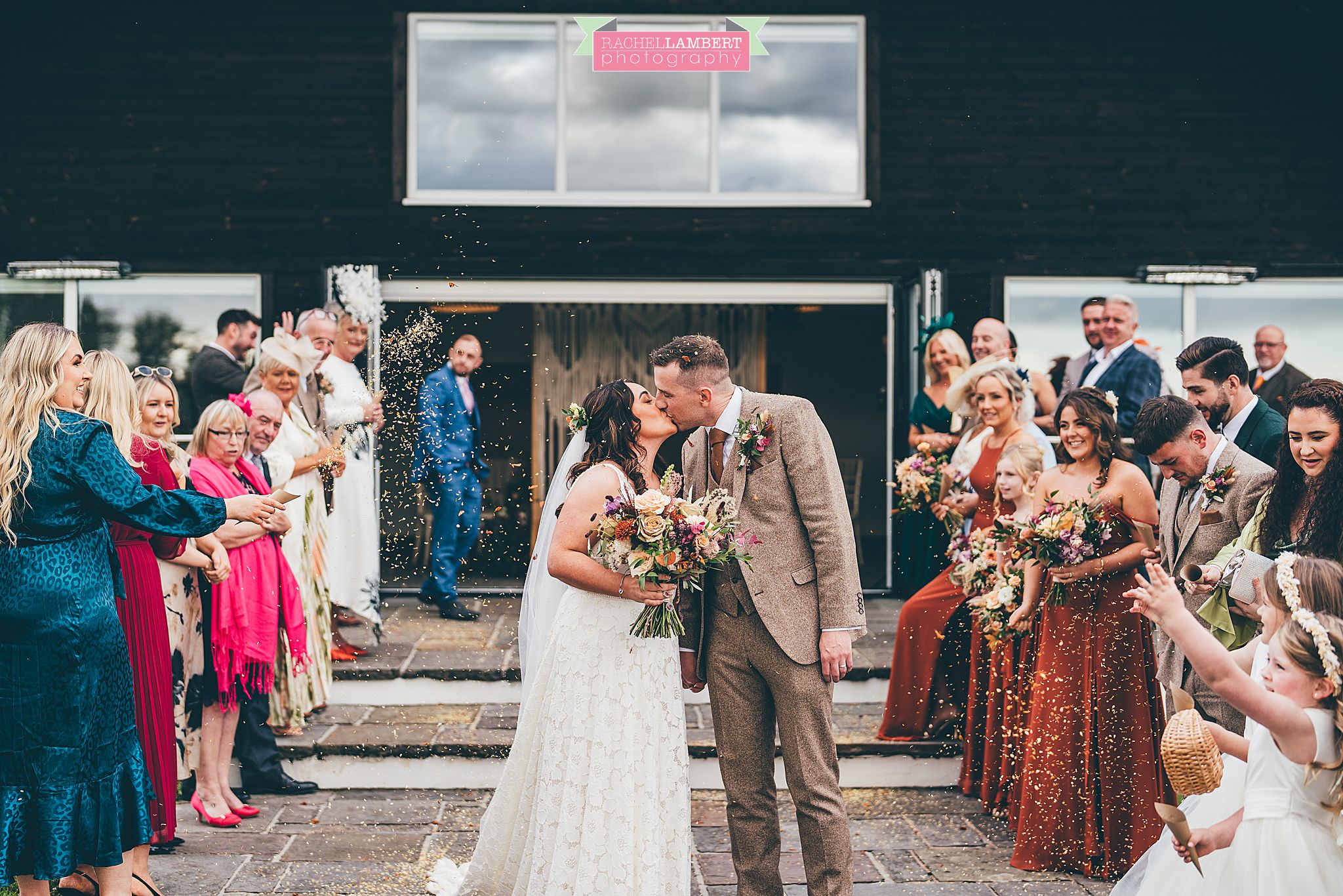 Wedding Llanerch Vineyard rachel lambert photography confetti